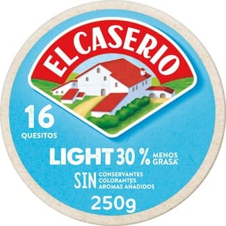 Queso fundido light en porciones 16 quesitos caja 250 g -