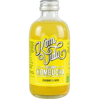 Organic kombucha con jengibre y limón ecológica botella 250 ml -