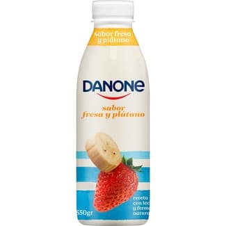 Yogur líquido sabor fresa y plátano botella 550 g -