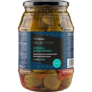 Aceitunas gordal aliñadas frasco 500 g neto escurrido -