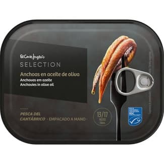 Filetes de anchoa en aceite de oliva pesca del Cantábrico lata 50 g neto escurrido -