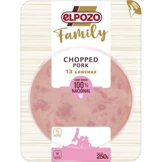 Family chopped pork en lonchas sin gluten sin lactosa envase 250 g -