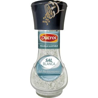 Sal blanca del Mediterráneo molinillo ajustable frasco 90 g -