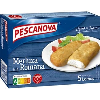 Lomos a la romana de merluza rebozada 5 unidades estuche 325 g -