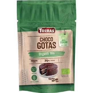 Organic Bio choco gotas 70% cacao ecológicas ideal para fundir bolsa 200 g -