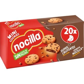 Mini cookies rellenas de Nocilla sin aceite de palma 6 bolsitas individuales paquete 160 g -
