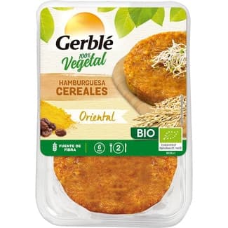 Bio Oriental hamburguesa de cereales 100% vegetal y ecológica pack 2 unidades 80 g -