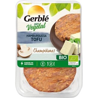 Bio hamburguesa de tofu y champiñones 100% vegetal ecológica pack 2 unidades 80 g -