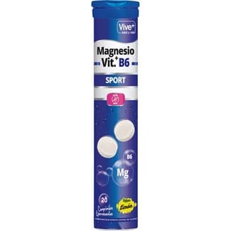 Sport magnesio y vitamina B6 sabor limón y sin gluten bote 20 comprimidos efervescentes -
