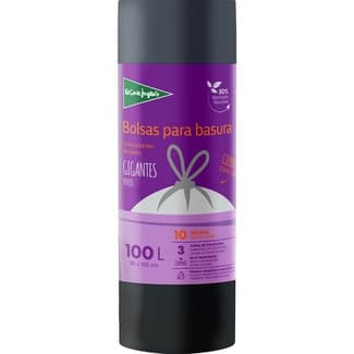 Bolsas de basura con autocierre gris 85x105 100 litros rollo 10 unidades -