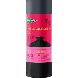 Bolsas de basura negras 85x105 100 litros rollo 10 unidades -