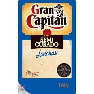 Queso semicurado mezcla elaborado con leche pasteurizada en lonchas envase 160 g -