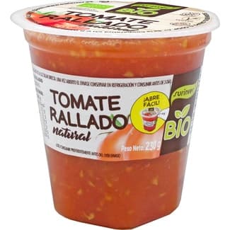Bio tomate natural rallado ecológico y sin gluten tarrina 230 g -