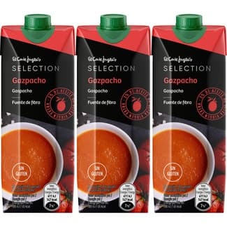 Gazpacho con AOVE 3% sin gluten pack 3 unidades brik 330 ml -
