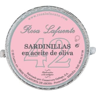 Sardinillas en aceite de oliva 42 piezas lata 84 g neto escurrido -