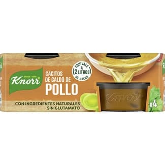Caldo de pollo en cacitos pack 4 tarrinas 112 g -