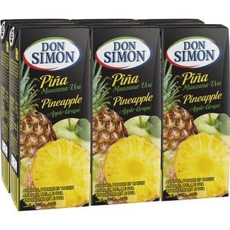 Zumo de piña, manzana y uva a partir de concentrado pack 6 briks 200 ml -
