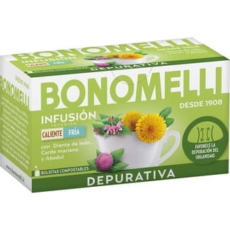 Infusión depurativa con cardo mariano, cola de caballo, cúrcuma y diente de león estuche 32 g -