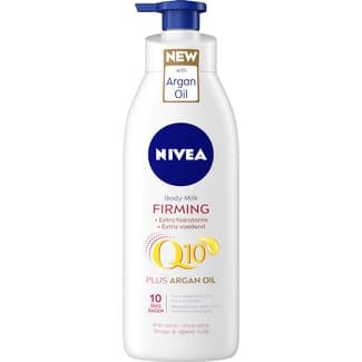 Q10 +Argán Oil body milk reafirmante extra hidratante para piel seca dosificador 400 ml -