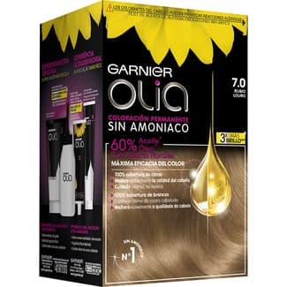 Tinte Rubio nº 7.0 coloración permanente con aceites florales naturales sin amoniaco caja 1 unidad -