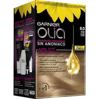 Tinte Rubio Claro nº 8.0 coloración permanente con aceites florales naturales caja 1 unidad sin amoniaco -