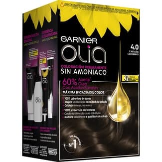 Tinte Castaño nº 4.0 coloración permanente con aceites florales naturales sin amoniaco caja 1 unidad -