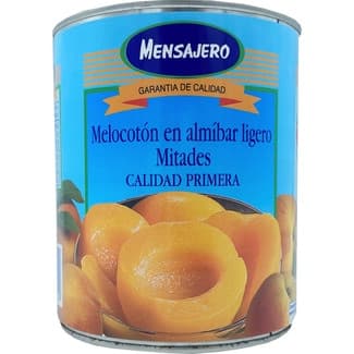 Melocotón en almíbar ligero primera 6-10 piezas lata 480 g neto escurrido -