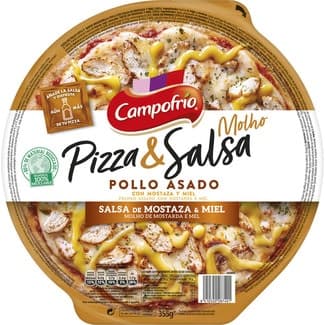 Pizza de pollo asado con salsa de mostaza y miel envase 355 g -