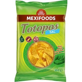 Totopos nachos de maíz fritos sabor natural sin gluten bolsa 300 g -