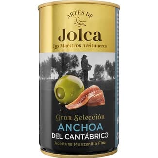 Aceitunas manzanilla rellenas de anchoa del Cantábrico Sin Gluten lata 150 g neto escurrido -