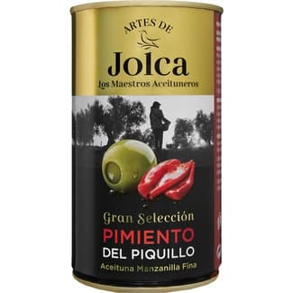 Aceitunas rellenas con pimiento del Piquillo Sin Gluten lata 150 g neto escurrido -