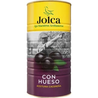 Aceitunas negras con hueso variedad Cacereña lata 750 g neto escurrido -
