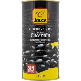 Aceitunas negras sin hueso variedad Cacereña lata 600 g neto escurrido -