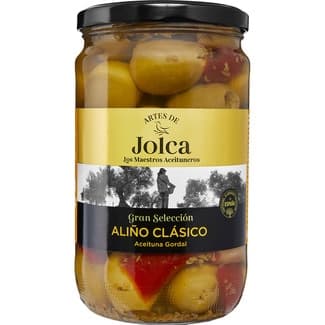 Aceitunas gordal aliñadas sin hueso frasco 360 g neto escurrido -