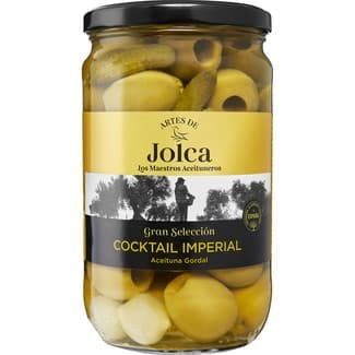 Cóctel imperial de aceitunas gordal y encurtidos frasco 360 g neto escurrido -