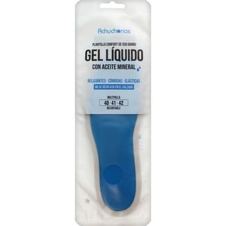 Plantillas confort de uso diario gel líquido efecto frescor talla 40-42 recortable bolsa 1 unidad -