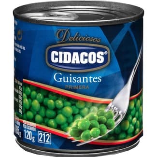 Guisantes al natural primera lata 120 g neto escurrido -