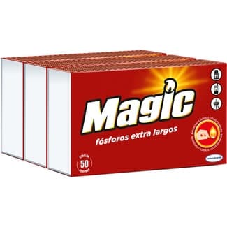 Fósforos de madera extra largos pack 3 caja 55 unidades -