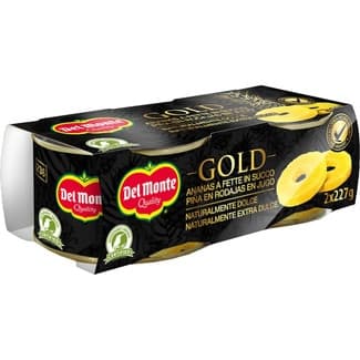 Piña gold en rodajas en su jugo pack 2 lata 227 g neto escurrido -