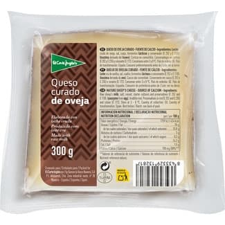 Queso curado de oveja elaborado con leche cruda cuña 300 g -