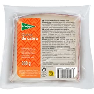 Queso de cabra semicurado elaborado con leche pasteurizada cuña 300 g -