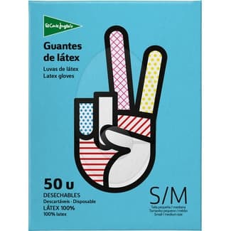 Guantes desechables de látex alta adaptabilidad talla pequeña-mediana caja 50 unidades -