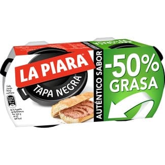 Tapa Negra paté de hígado de cerdo -50% de materia grasa pack 2 lata 75 g -