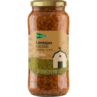 Lentejas cocidas extra frasco 400 g neto escurrido -