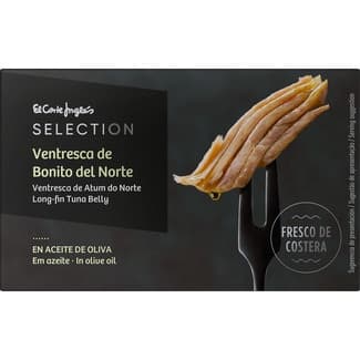 Ventresca de bonito del norte en aceite de oliva fresco de costera lata 82 g neto escurrido -