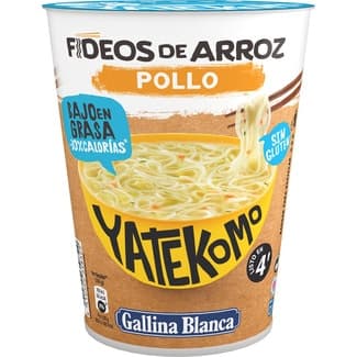Fideos de arroz instantáneos sabor pollo sin gluten listos en 4 minutos vaso 53 g -