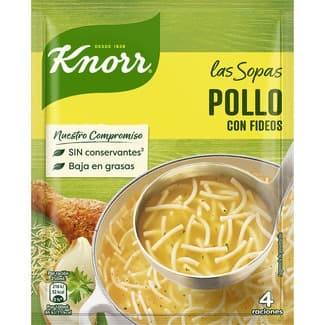 Sopa de pollo con fideos sobre 61 g -