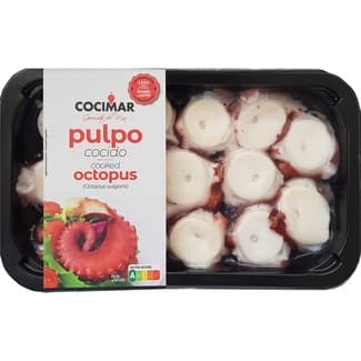 Pulpo cocido troceado en rodajas bandeja 200 g -