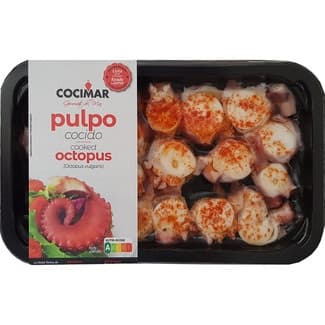 Pulpo cocido troceado en rodajas a la gallega bandeja 200 g -