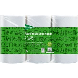Papel de cocina blanco 2 capas paquete 6 rollos -